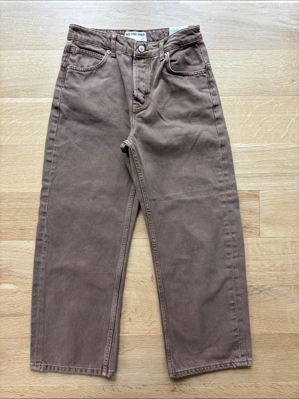 NWT FREE PEOPLE WE THE FREE Deep Trance Dropped Boyfriend | Chocolate Mousse - Picture 10 of 10